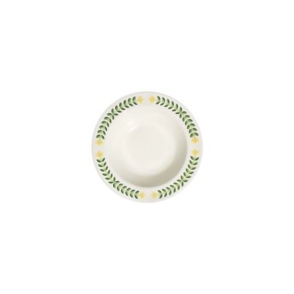 Spisesæt 24 dele hvid/grøn/gul/porcelæn