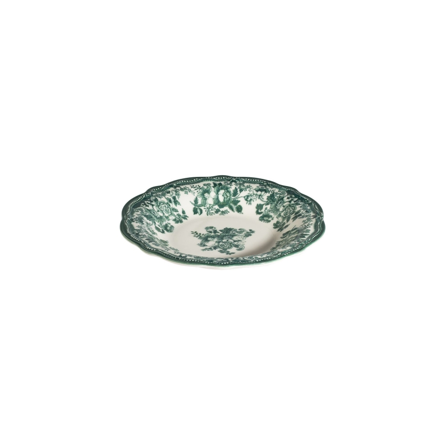 Spisesæt 24 dele hvid/grøn/porcelæn