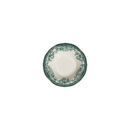Spisesæt 24 dele hvid/grøn/porcelæn