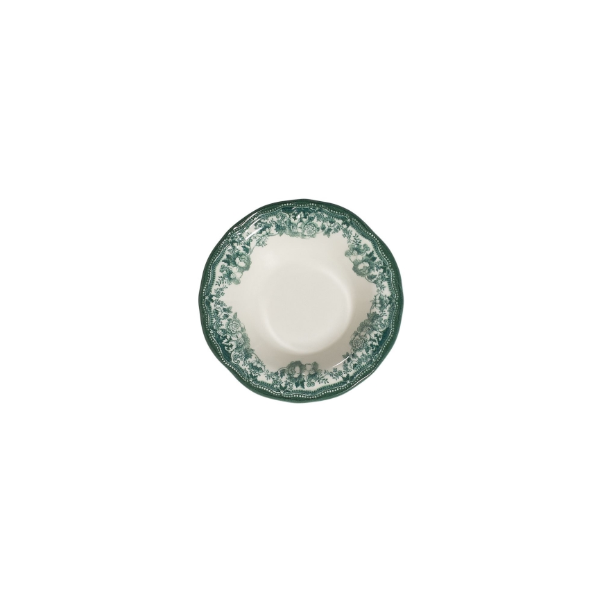 Spisesæt 24 dele hvid/grøn/porcelæn