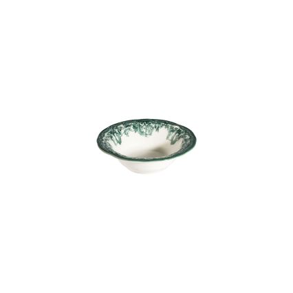Spisesæt 24 dele hvid/grøn/porcelæn