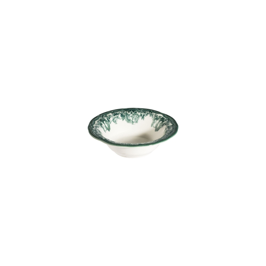 Spisesæt 24 dele hvid/grøn/porcelæn