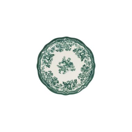 Spisesæt 24 dele hvid/grøn/porcelæn