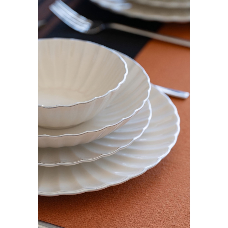 Spisesæt 24 dele hvid/porcelæn