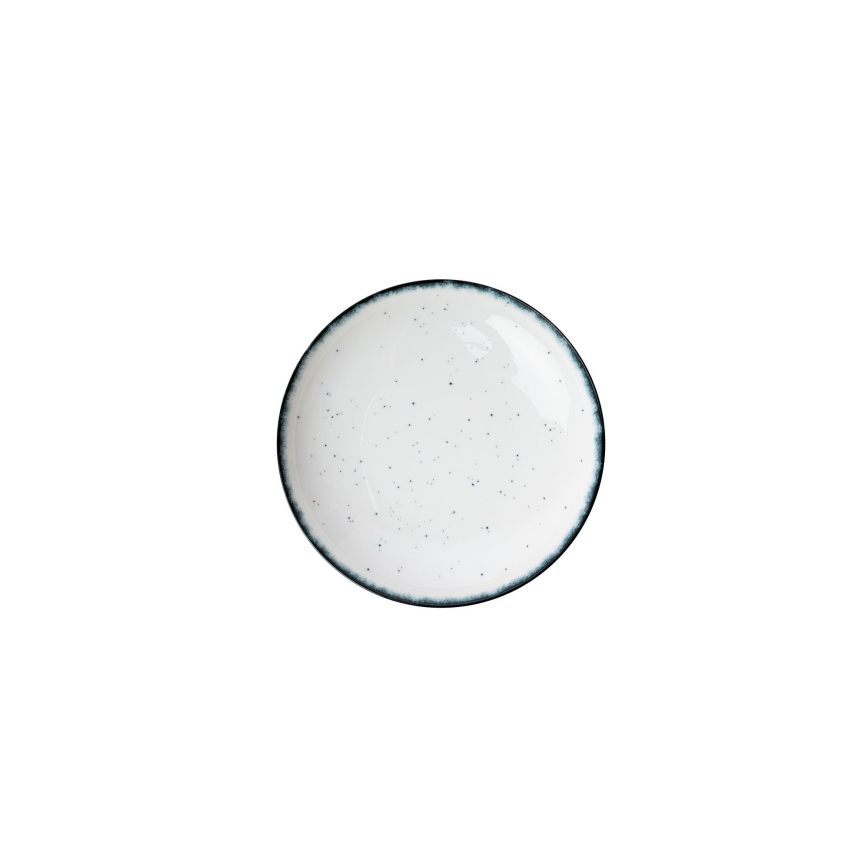 Spisesæt, 24 dele, hvid/sort, i porcelæn