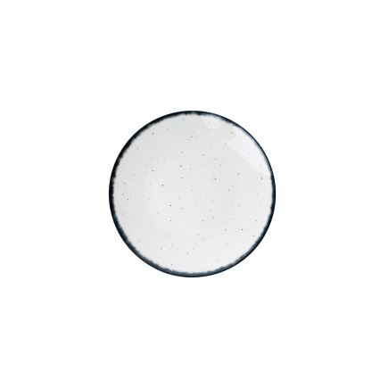 Spisesæt, 24 dele, hvid/sort, i porcelæn