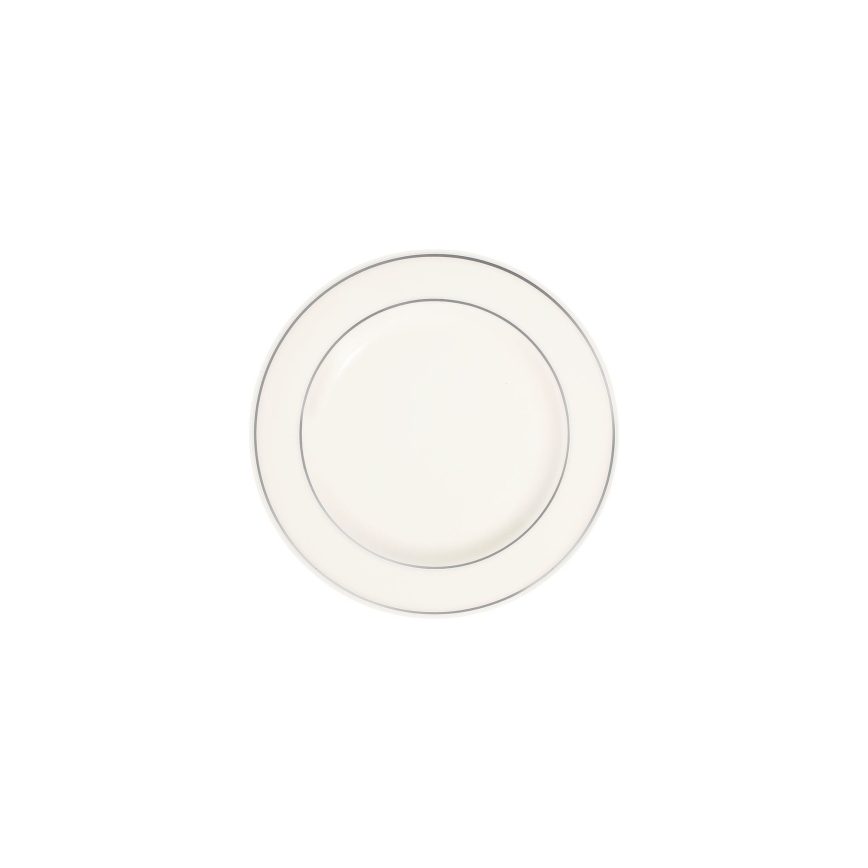 Spisesæt 24 dele hvid/sølv/porcelæn