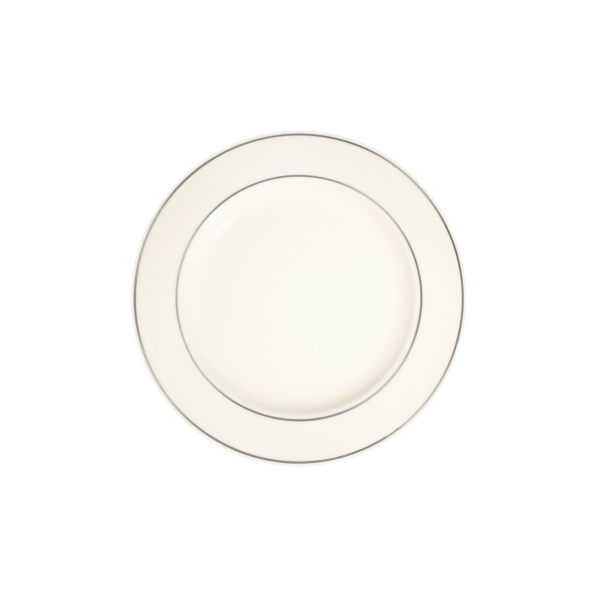 Spisesæt 24 dele hvid/sølv/porcelæn