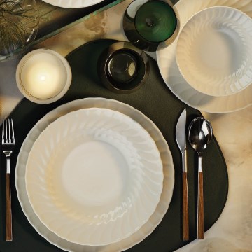 Spisesæt 24 dele, hvidt porcelæn
