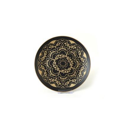 Spisesæt, 24 dele, sort/guld, keramik