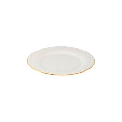 Spisesæt, 24 dele — hvidt porcelæn med gulddetaljer