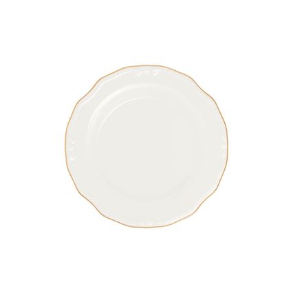 Spisesæt, 24 dele — hvidt porcelæn med gulddetaljer
