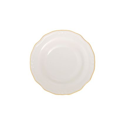 Spisesæt, 24 dele — hvidt porcelæn med gulddetaljer