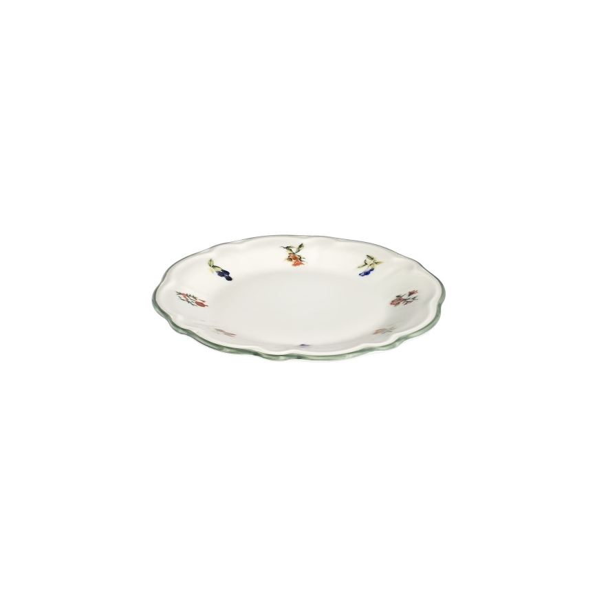 Spisesæt 24 stk. hvid/grøn/porcelæn