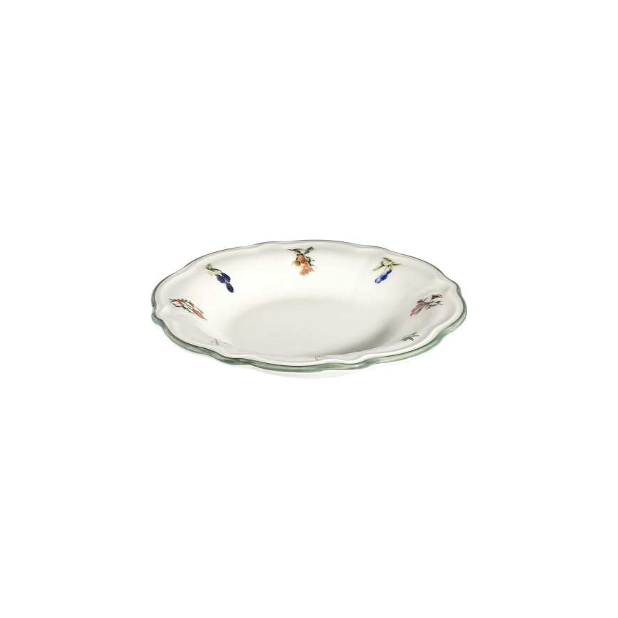 Spisesæt 24 stk. hvid/grøn/porcelæn
