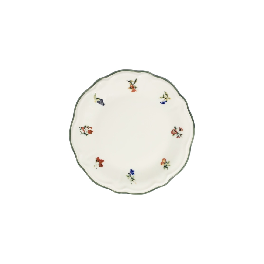 Spisesæt 24 stk. hvid/grøn/porcelæn