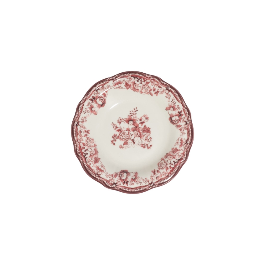 Spisesæt 24 stk hvid/lyserød/porcelæn