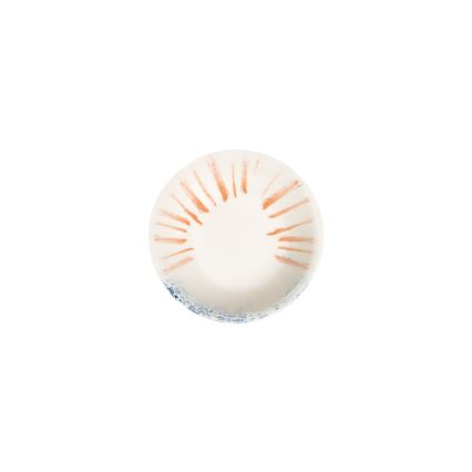 Spisesæt, 24 stk., hvid/rød/blå, porcelæn