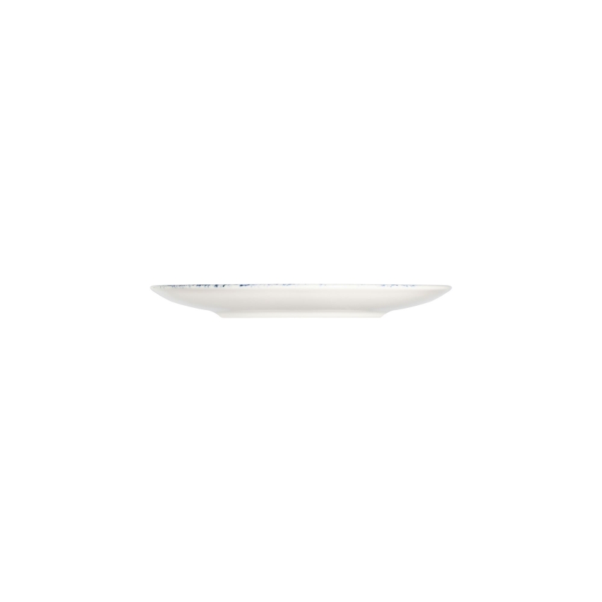 Spisesæt, 24 stk., hvid/rød/blå, porcelæn