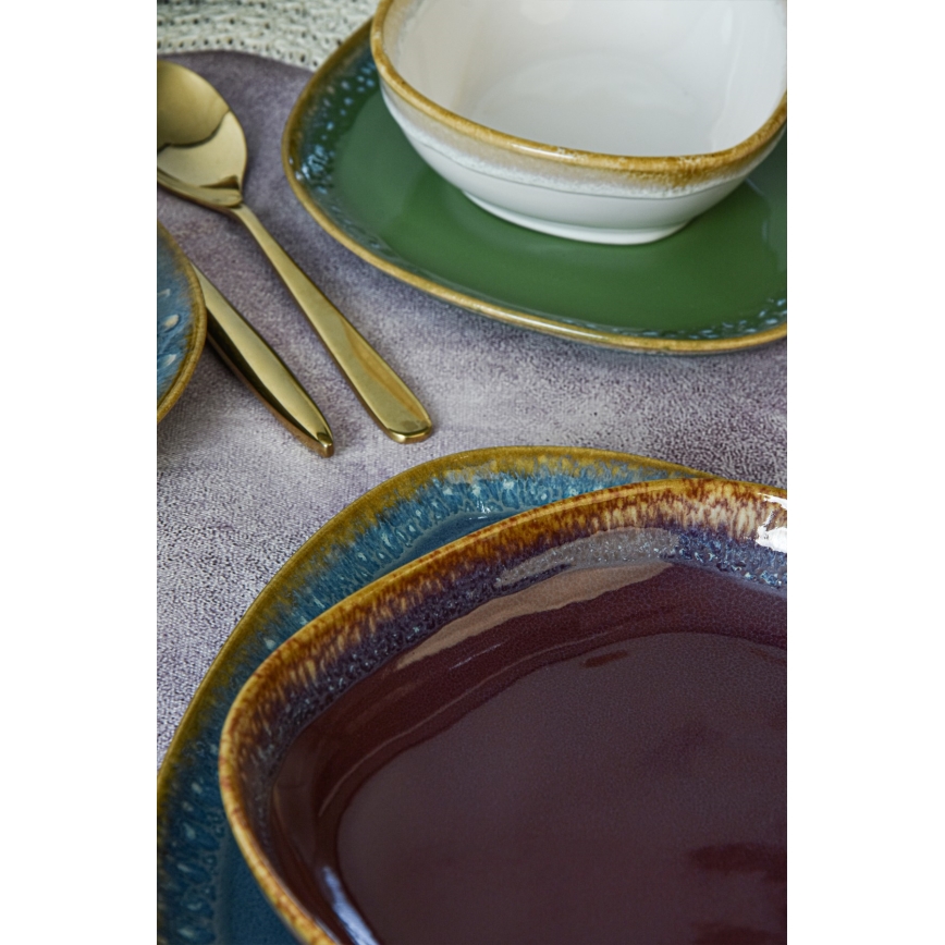 Spisesæt 24 stk. multifarvet/stentøj