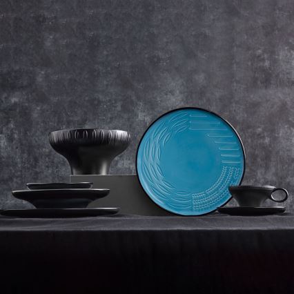 Spisesæt 3 stk. blå/porcelæn