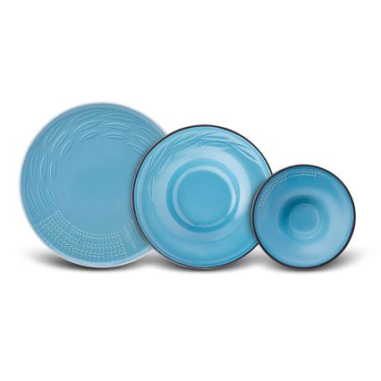 Spisesæt 3 stk. blå/porcelæn