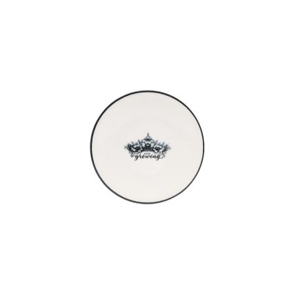 Spisesæt 4 dele sort/hvid/porcelæn