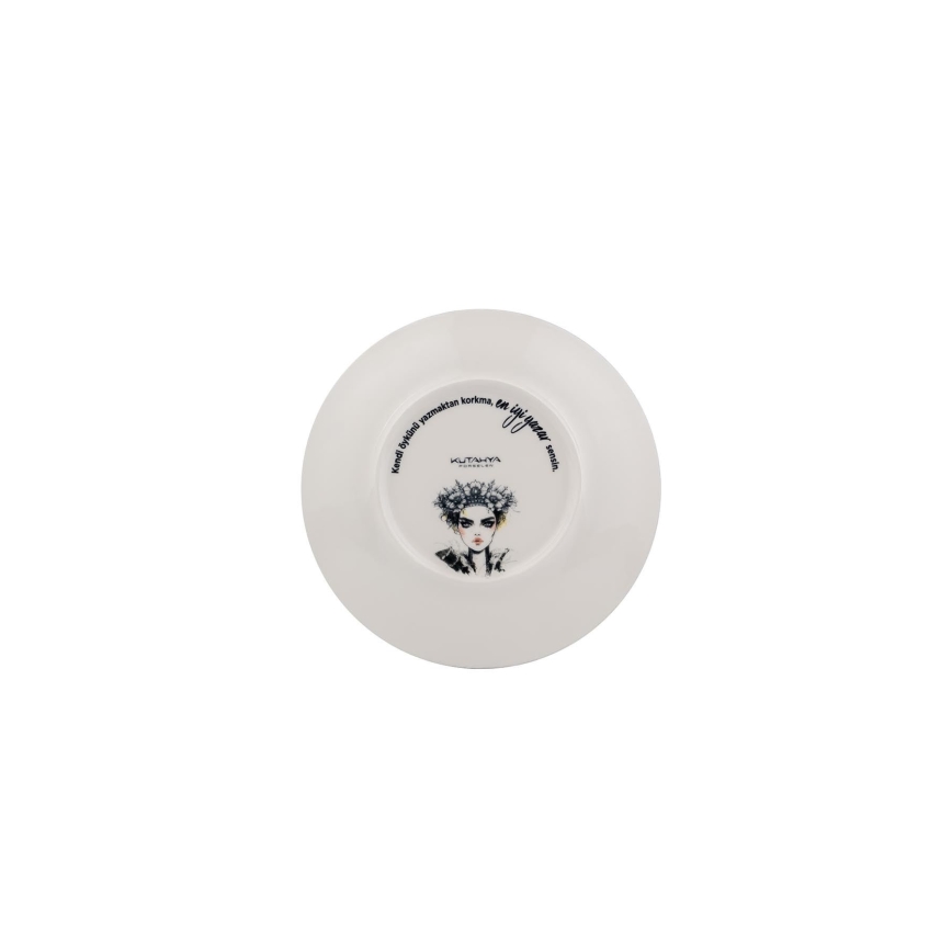 Spisesæt 4 dele sort/hvid/porcelæn