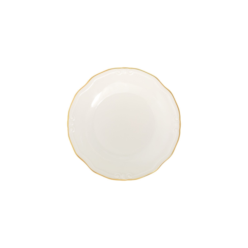 Spisesæt 53 dele hvid/guld/porcelæn
