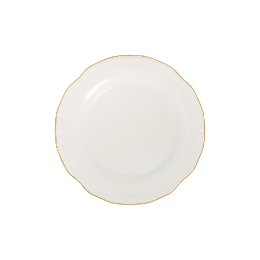 Spisesæt 53 dele hvid/guld/porcelæn