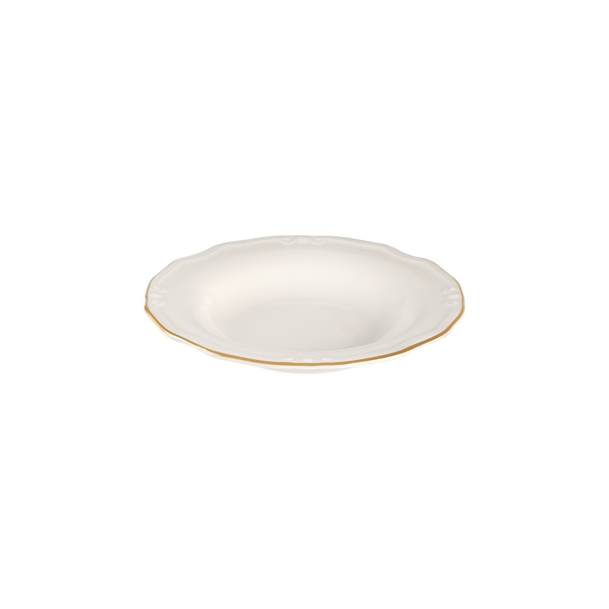 Spisesæt 53 dele hvid/guld/porcelæn