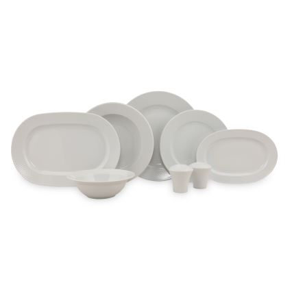 Spisesæt 53 dele hvid/porcelæn