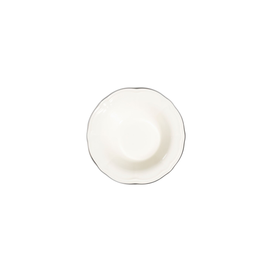 Spisesæt 53 dele hvid/sølv/porcelæn