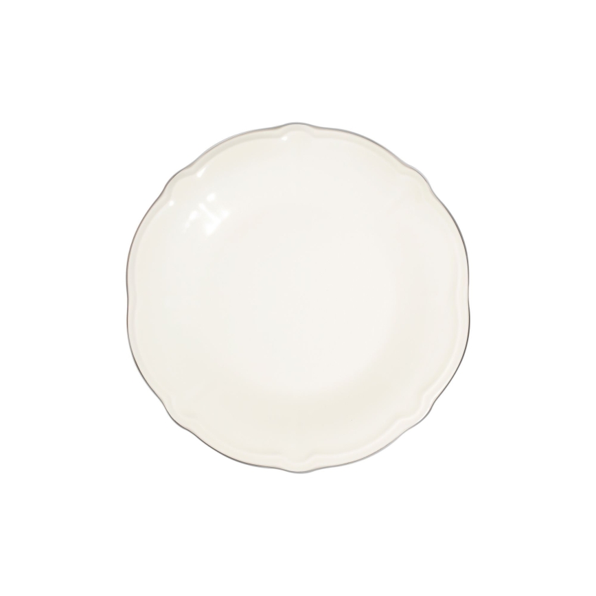 Spisesæt 53 dele hvid/sølv/porcelæn