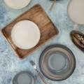 Spisesæt i porcelæn, 16 dele, grå/beige