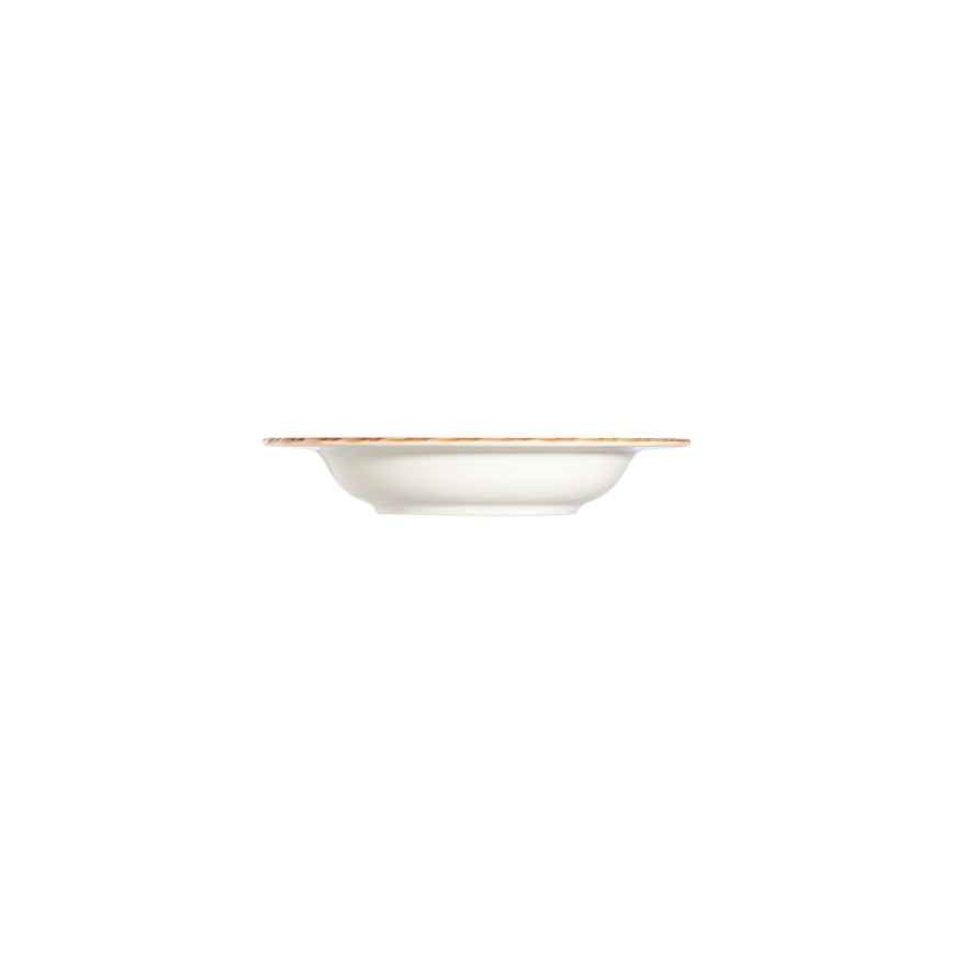 Spisesæt i porcelæn, 24 dele, hvid/orange