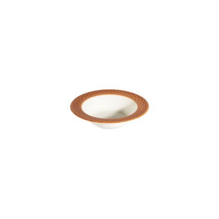 Spisesæt i porcelæn, 24 dele, hvid/orange