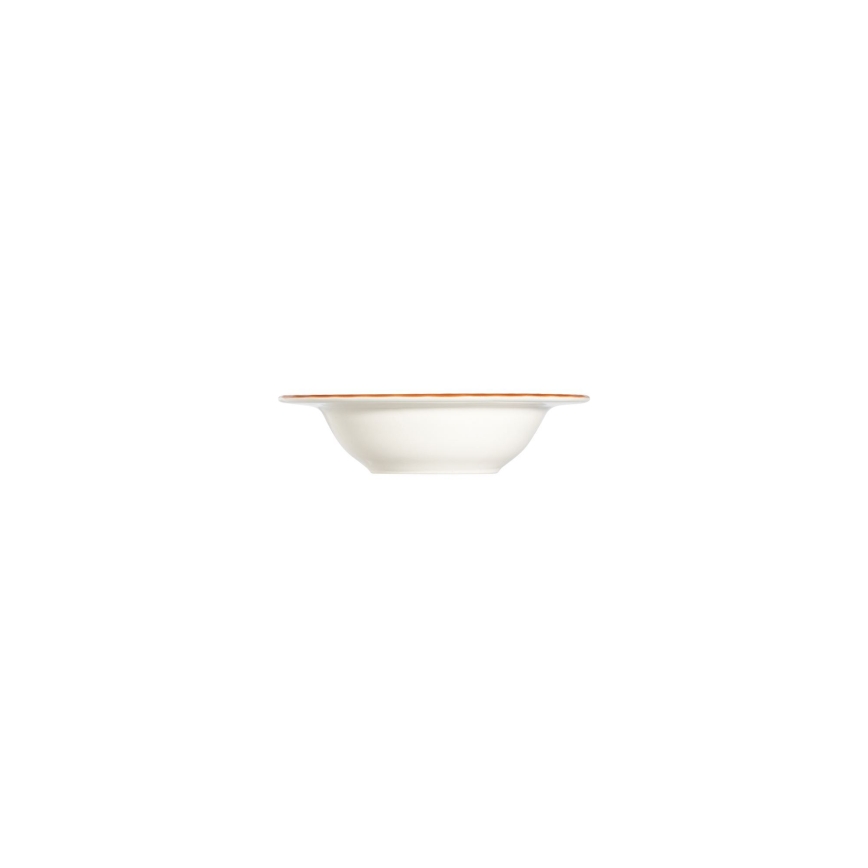 Spisesæt i porcelæn, 24 dele, hvid/orange