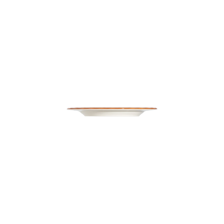 Spisesæt i porcelæn, 24 dele, hvid/orange