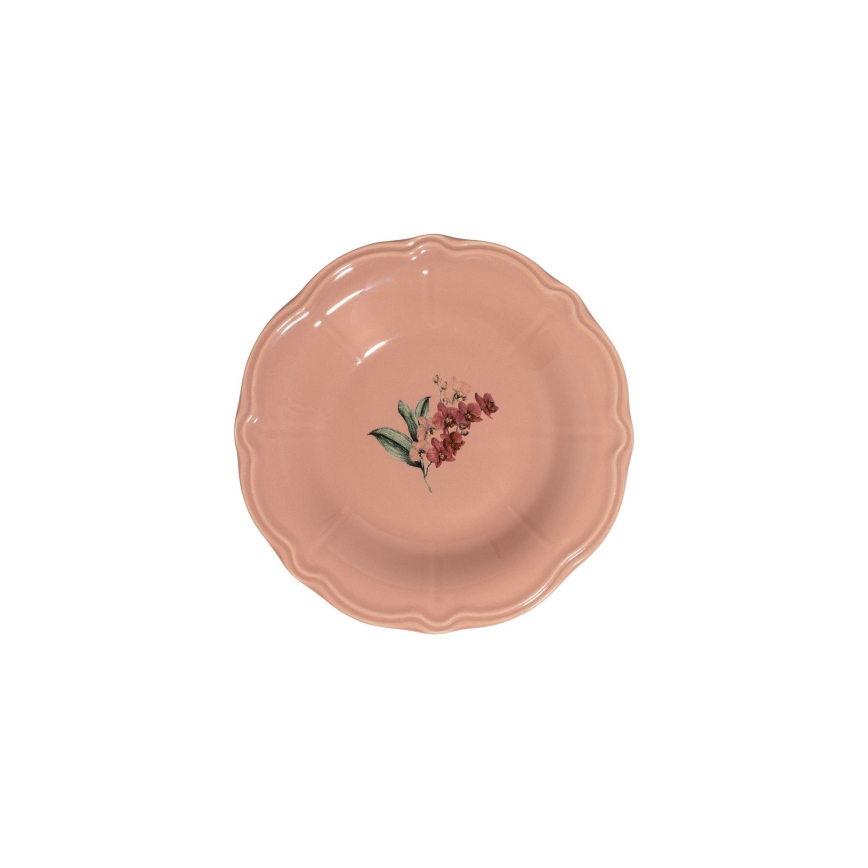 Spisesæt i porcelæn, 27 dele – rosa/hvid