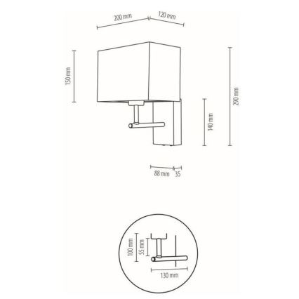 Væglampe BOHO 1xE27/25W/230V eg – FSC certificeret