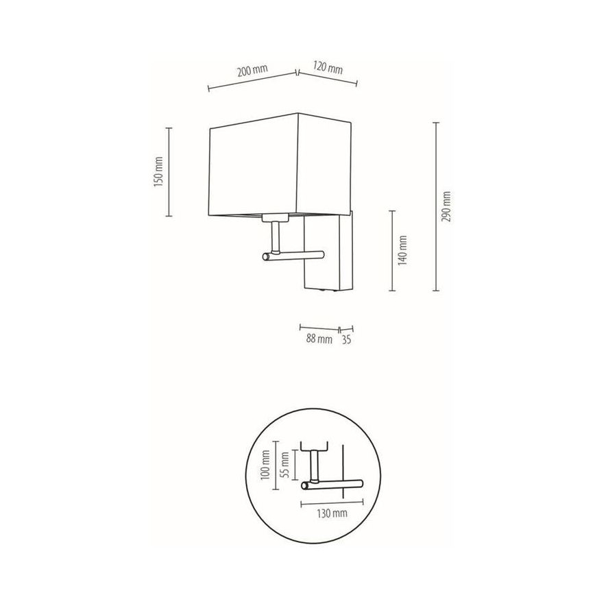 Væglampe BOHO 1xE27/25W/230V eg – FSC certificeret