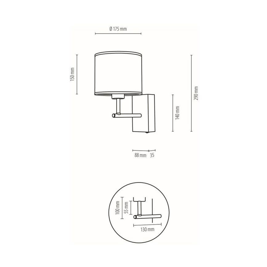 Væglampe BOHO 1xE27/25W/230V eg – FSC certificeret