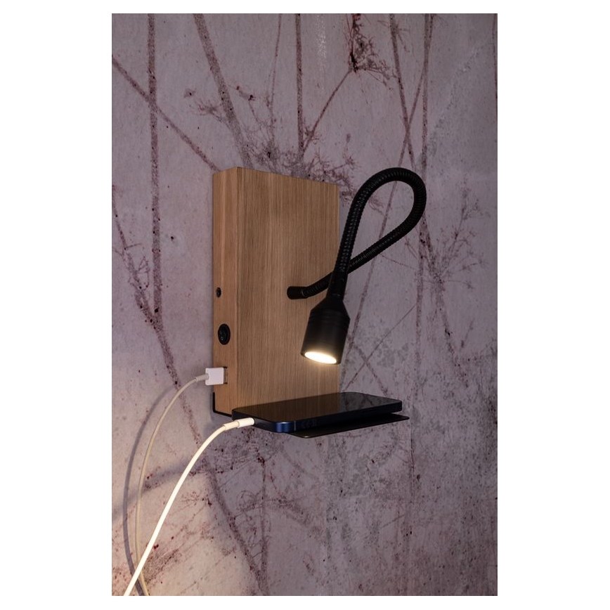 Væglampe LECTOR LED/2,5W/230V USB eg – FSC certificeret