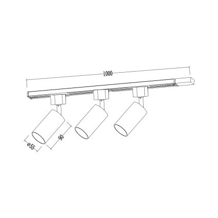 Spot i skinnesystem TIGER 3xGU10/10W/230V hvid