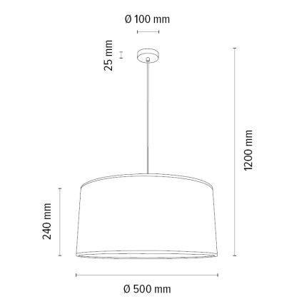 Pendel BENITA 1xE27/40W/230V hvid/eg – FSC certificeret