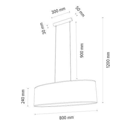 Pendel MERCEDES 2xE27/40W/230V hvid/eg – FSC certificeret