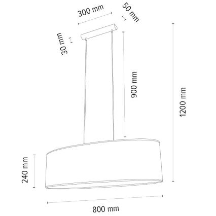 Pendel MERCEDES 2xE27/40W/230V brun/eg – FSC certificeret