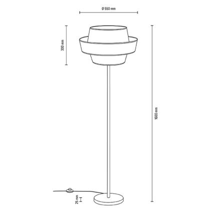 Gulvlampe PRETO GOLD 1xE27/60W/230V - FSC-certificeret