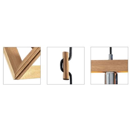 Pendel på kabel TRIGONON 1xE27/60W/230V mat egetræ